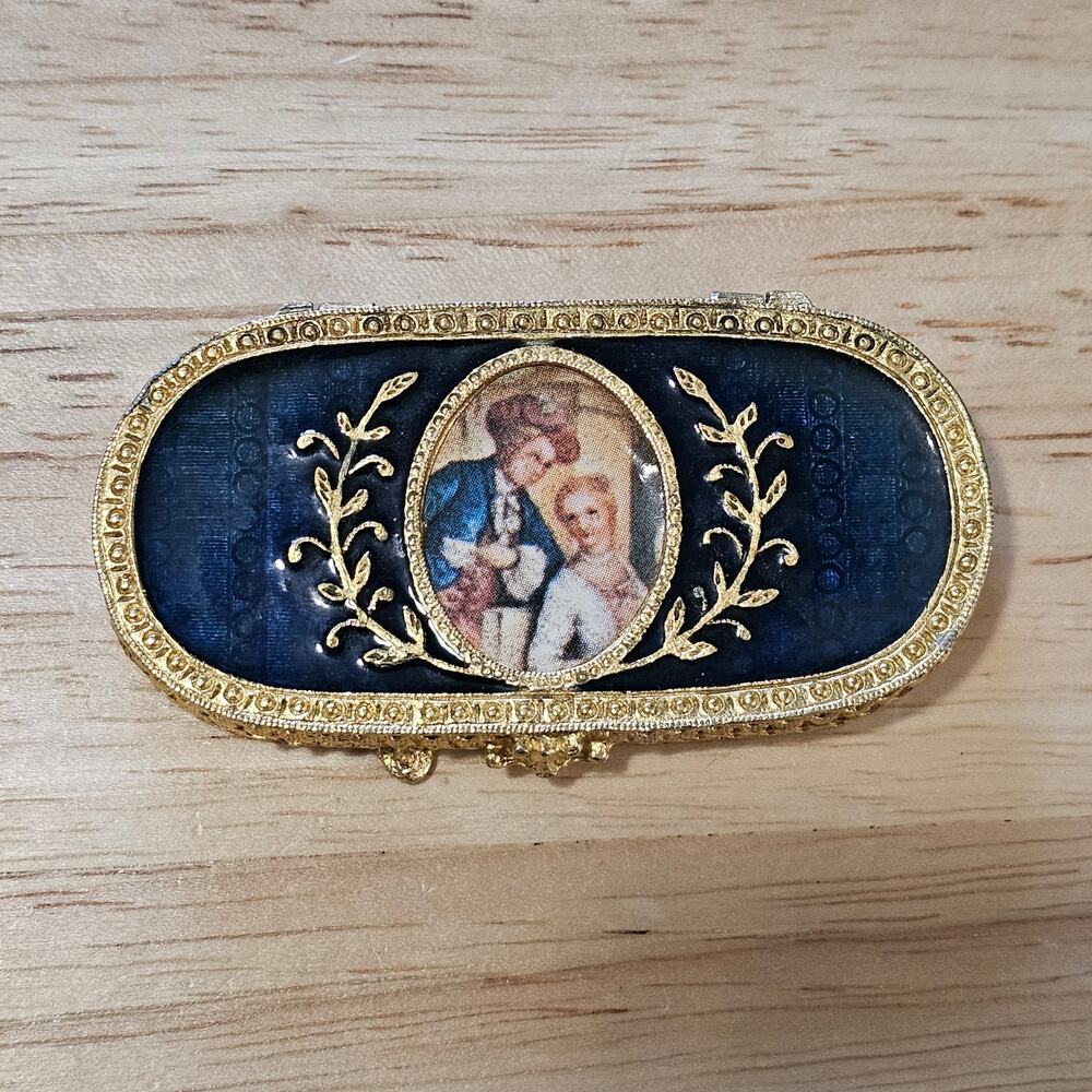 Vintage Estee Lauder Perfume Solid Compact with Gold Trim